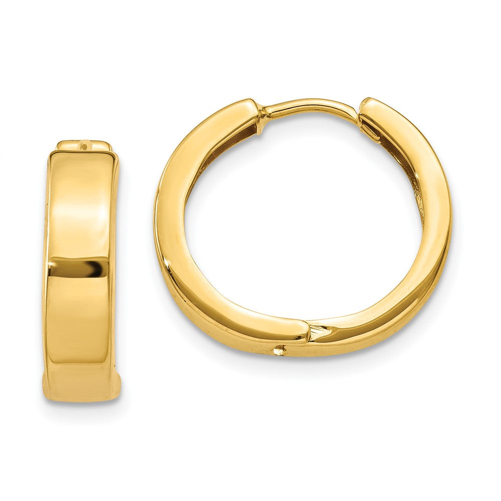 10k Yellow Gold 3.5 mm Square Hinged Hoop Earrings (2.37 grams)