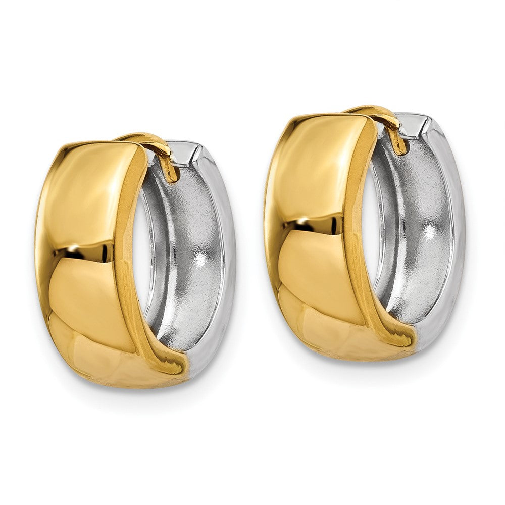 10k Two-tone 5 mm Hinged Hoop Earrings (1.78 grams)