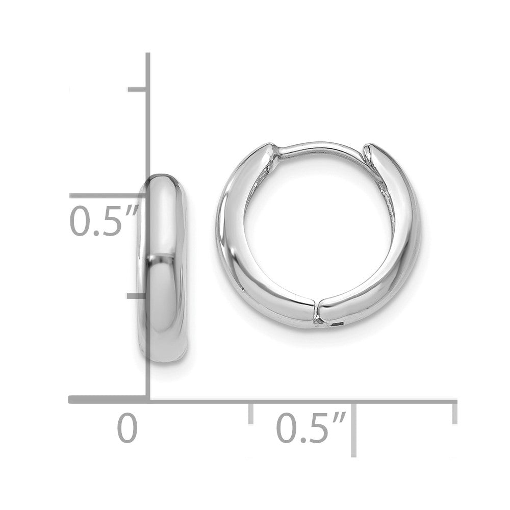 10k White Gold 5 mm Hinged Hoop Earrings (1.22 grams)