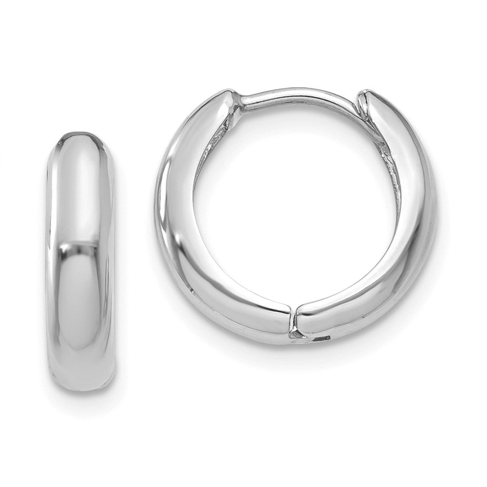 10k White Gold 5 mm Hinged Hoop Earrings (1.22 grams)