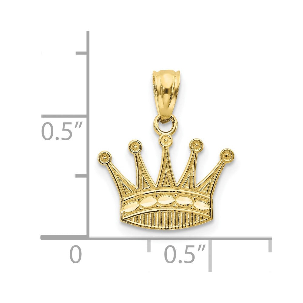 10k Yellow Gold 15 mm Crown Pendant (0.49 grams)