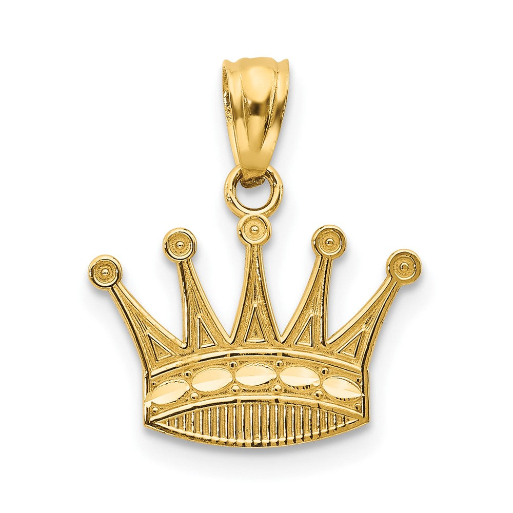 10k Yellow Gold 15 mm Crown Pendant (0.49 grams)