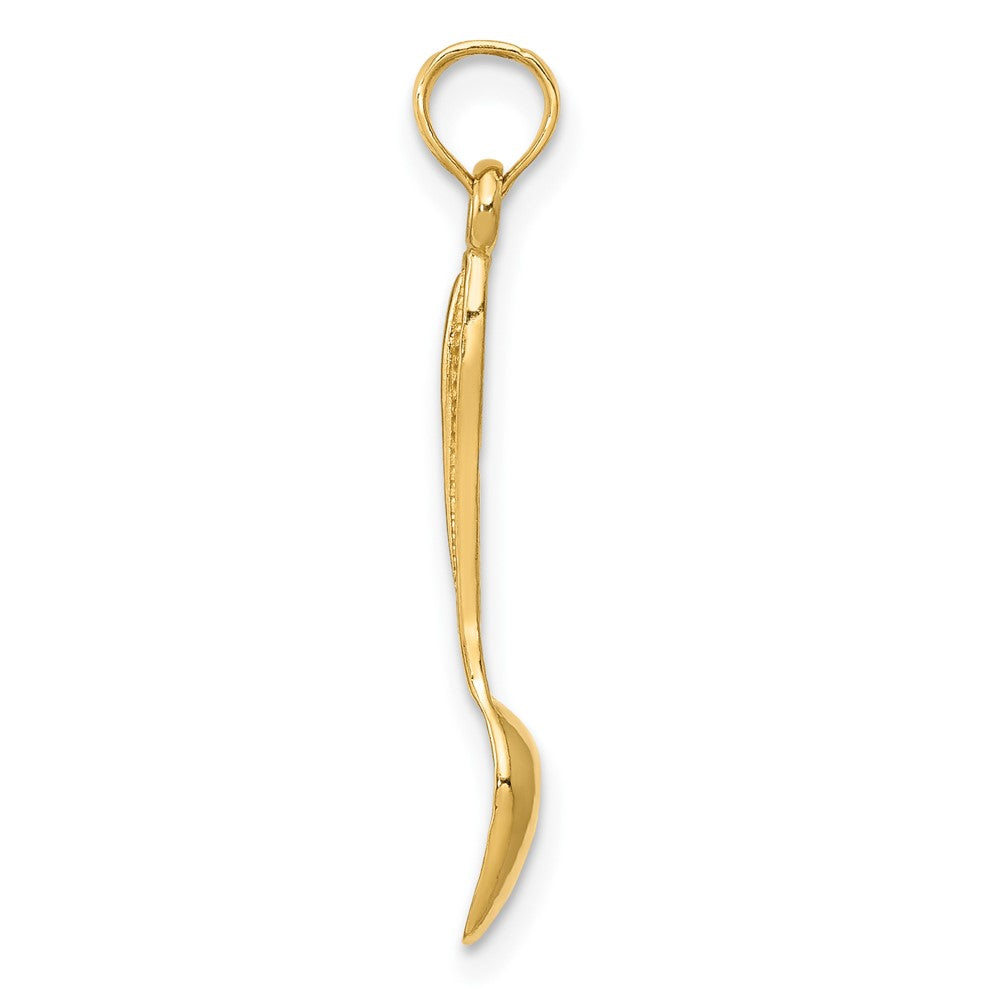 10k Yellow Gold 4 mm 3-D Table Spoon Pendant (0.55 grams)