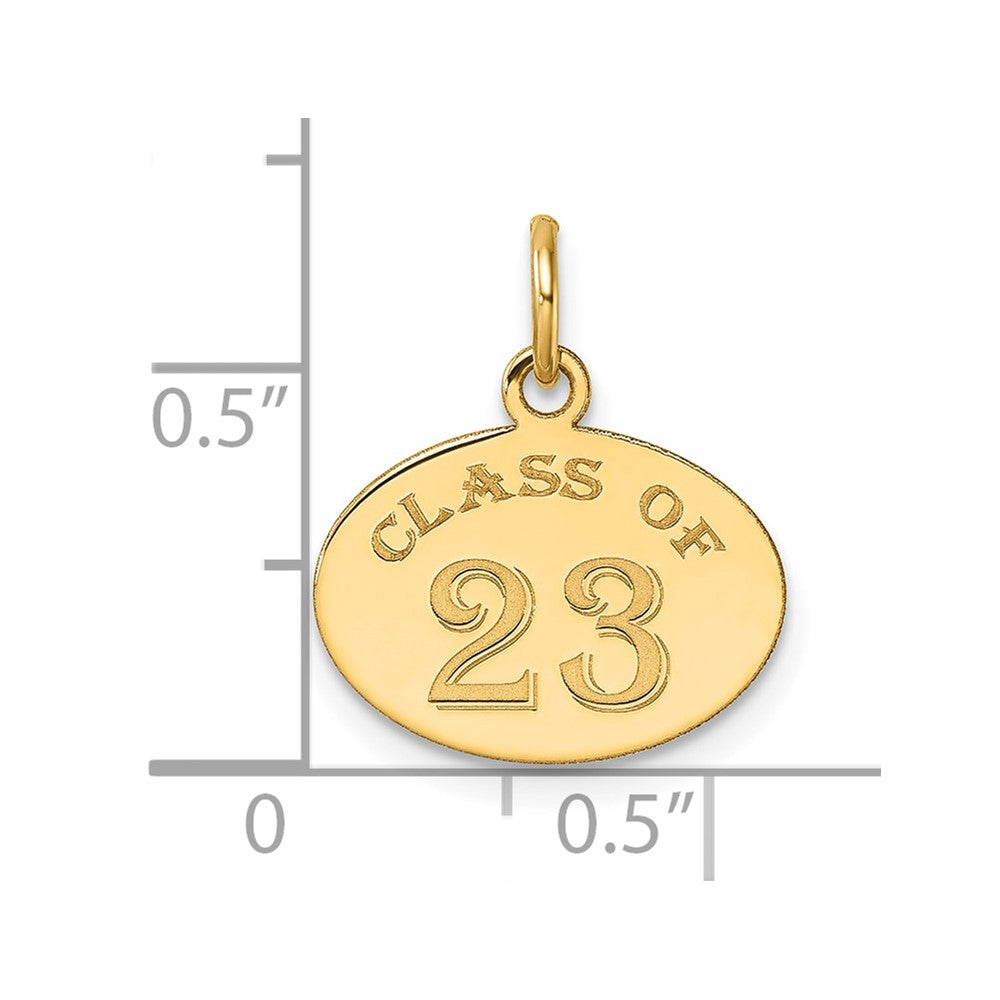 10k Yellow Gold 15.4 mm Oval CLASS OF 2023 Charm (0.51 grams)