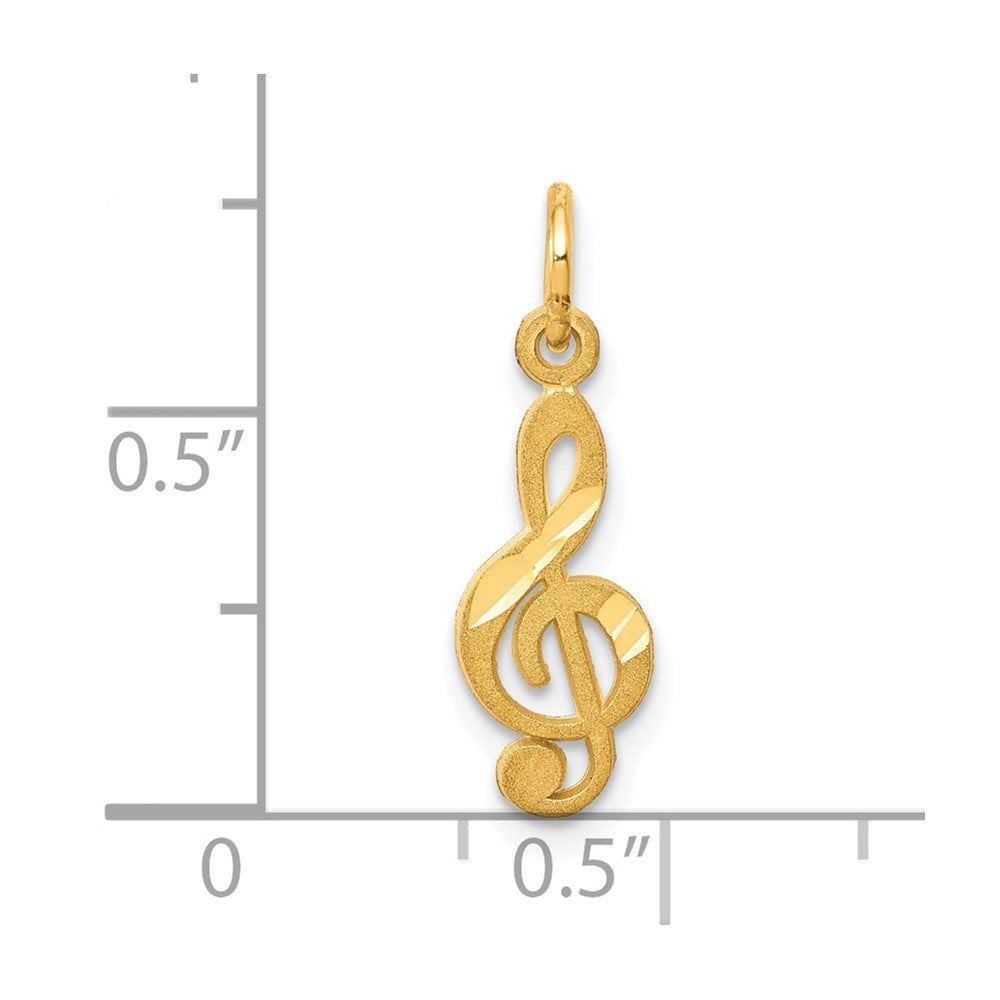 10k Yellow Gold 6 mm Small Treble Clef Charm (0.41 grams)