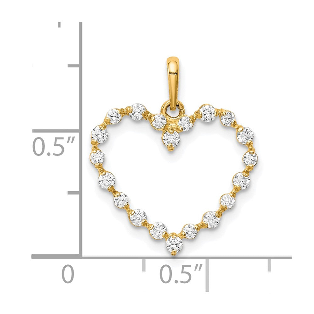 10K CZ Heart Pendant (0.48 grams)