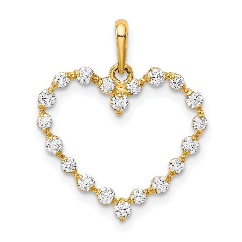 10K CZ Heart Pendant (0.48 grams)