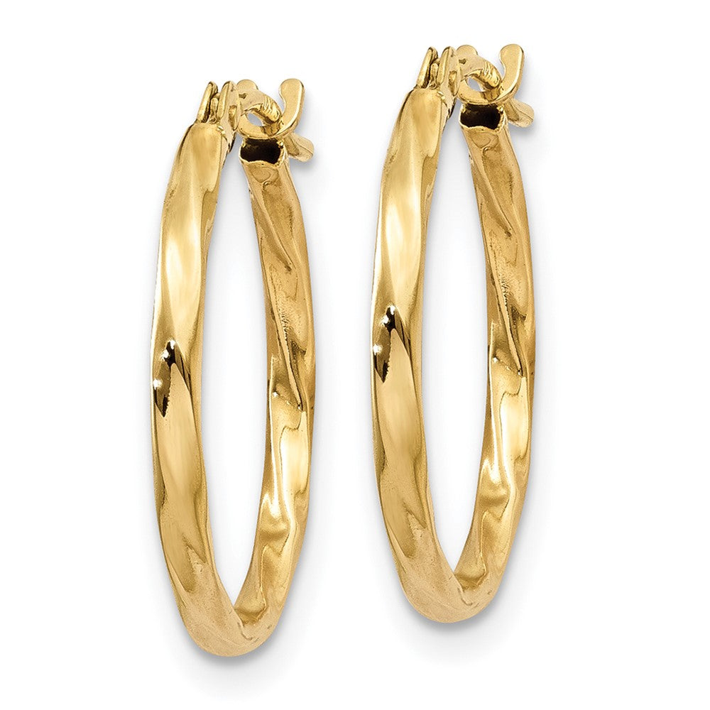 10k Yellow Gold 15 mm Twist Hoop Earrings (0.3 grams)