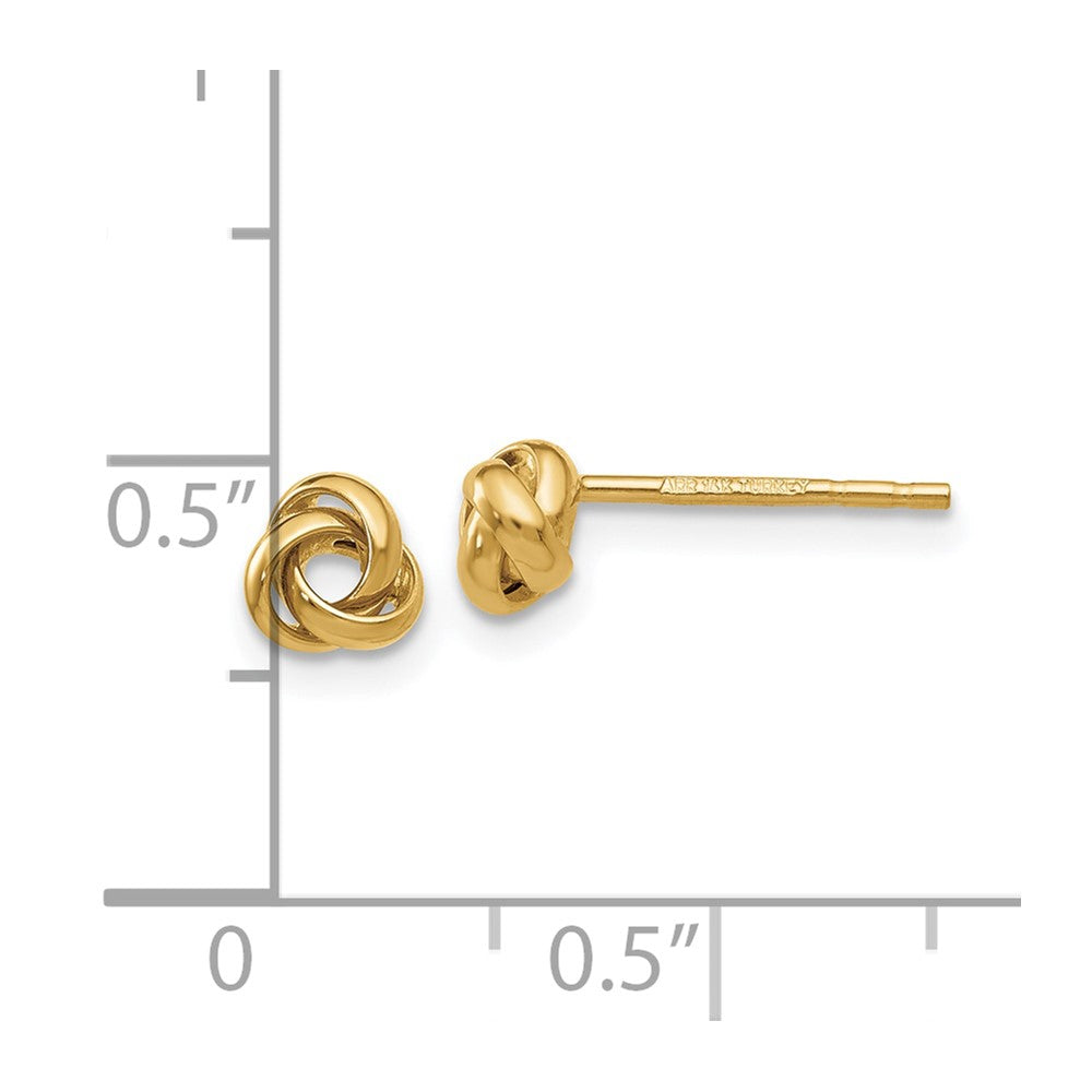 10k Yellow Gold 5 mm Polished Knot Post Earrings (0.57 grams)