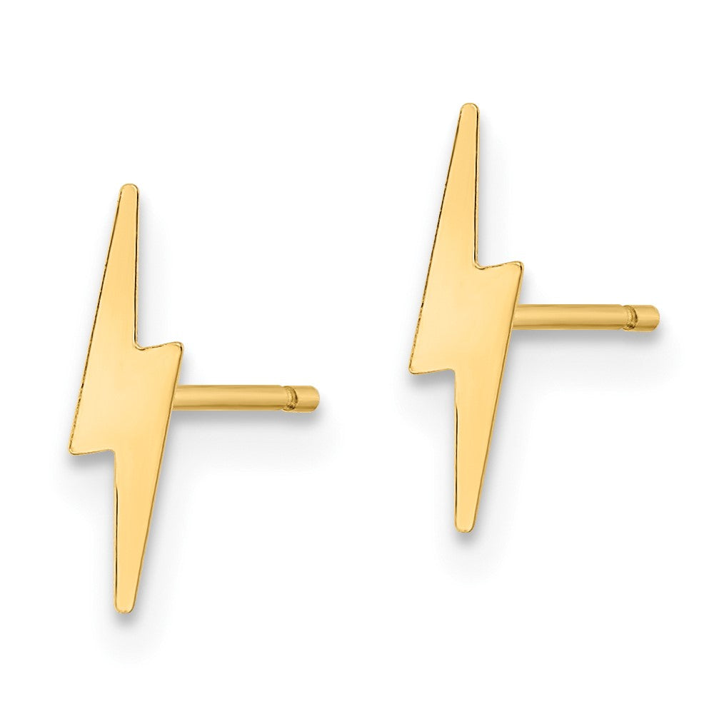 10k Yellow Gold 2.5 mm Polished Lightning Bolt Post Earrings (0.13 grams)