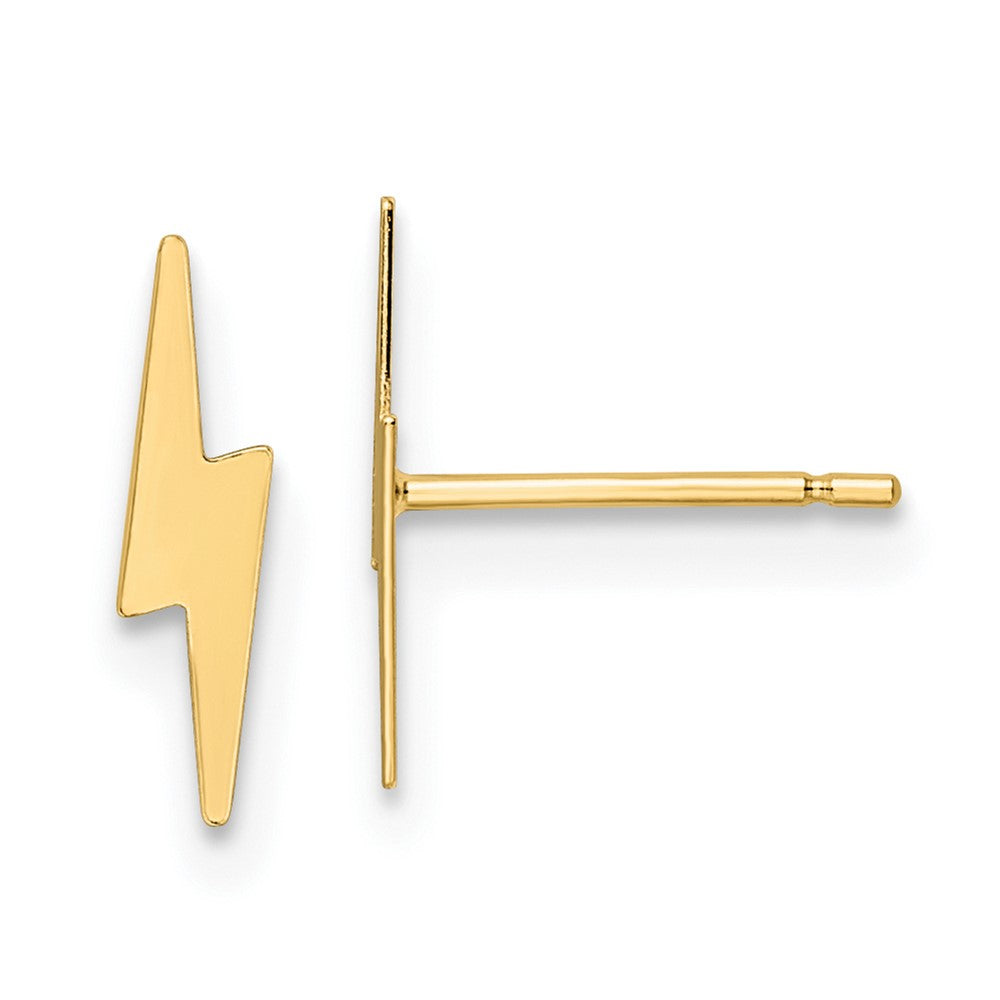 10k Yellow Gold 2.5 mm Polished Lightning Bolt Post Earrings (0.13 grams)