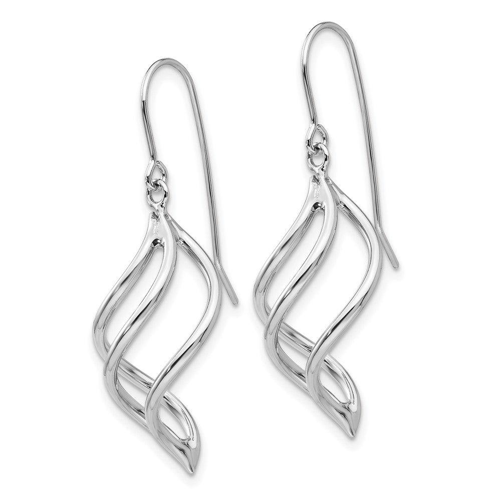 10k White Gold 13 mm Swirl Dangle Earrings (1.61 grams)