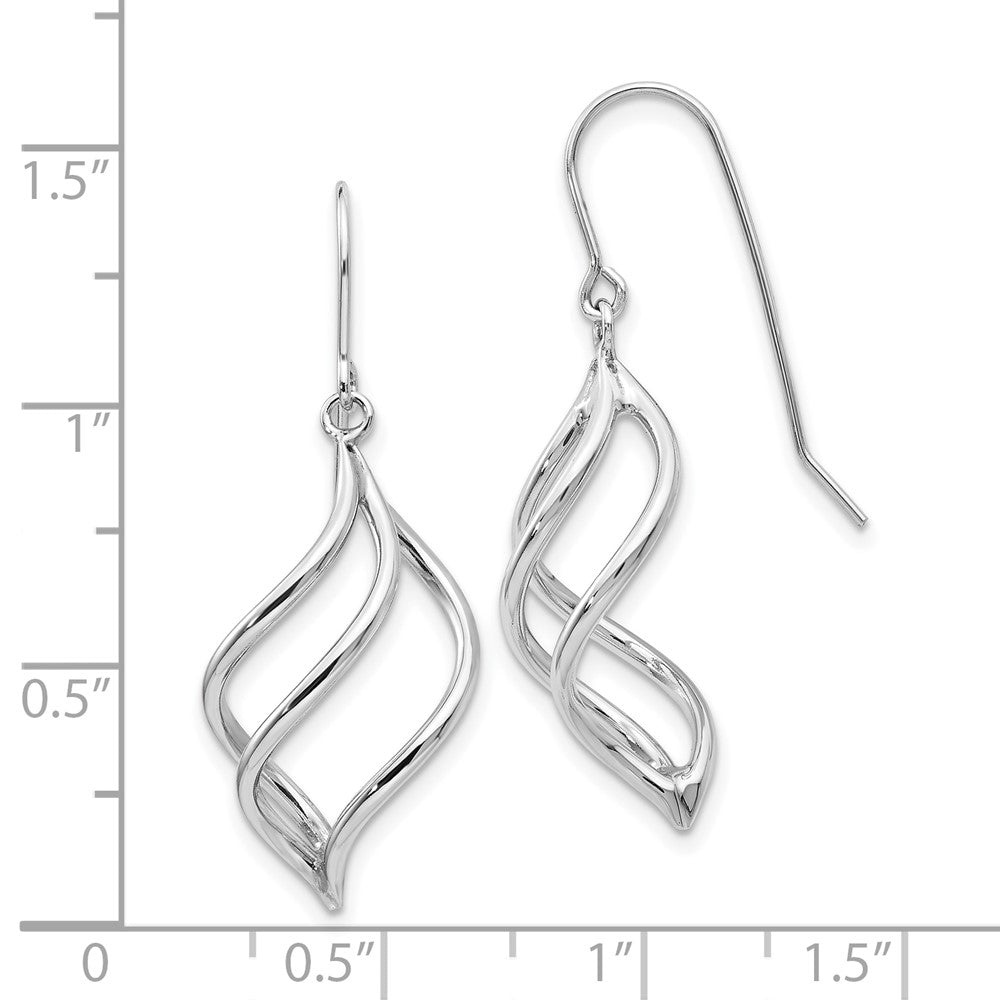 10k White Gold 13 mm Swirl Dangle Earrings (1.61 grams)