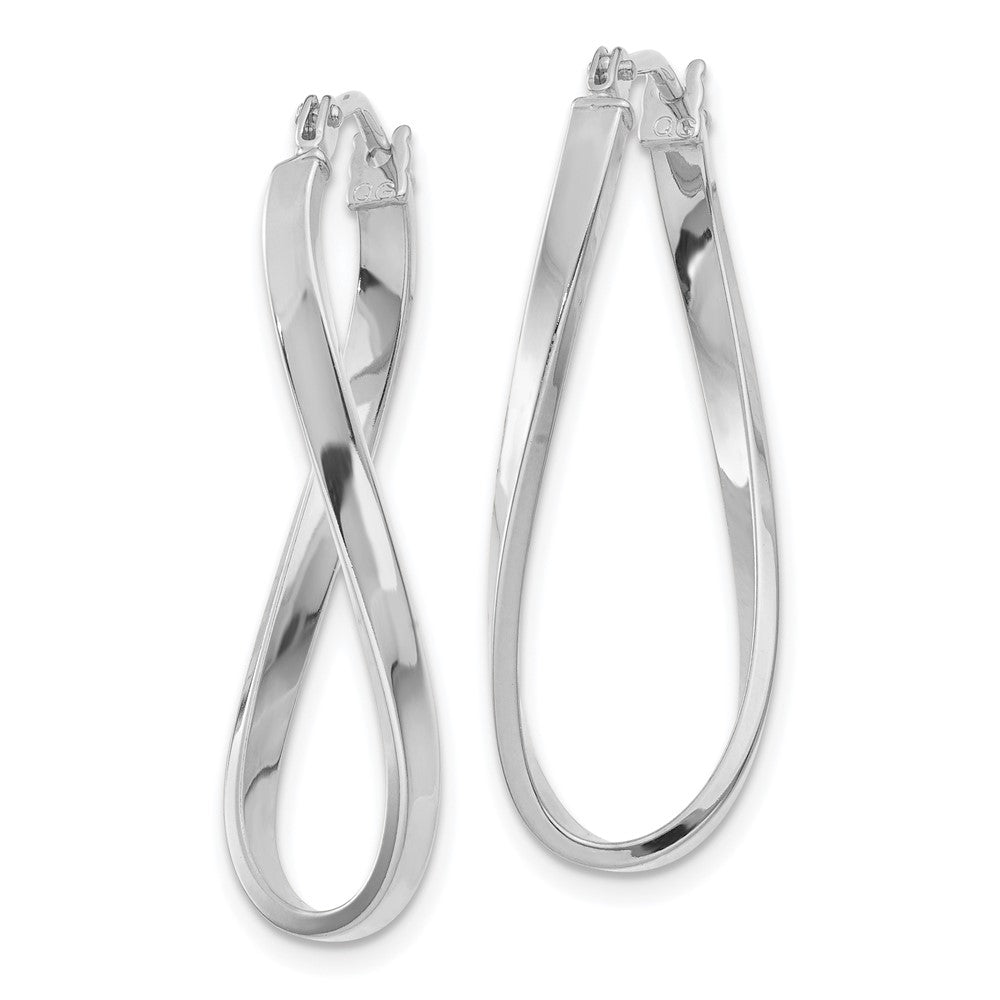 10k White Gold 10.59 mm Small Twisted Earrings (1.23 grams)