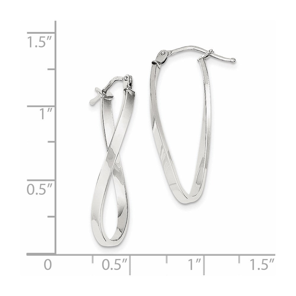 10k White Gold 10.59 mm Small Twisted Earrings (1.23 grams)