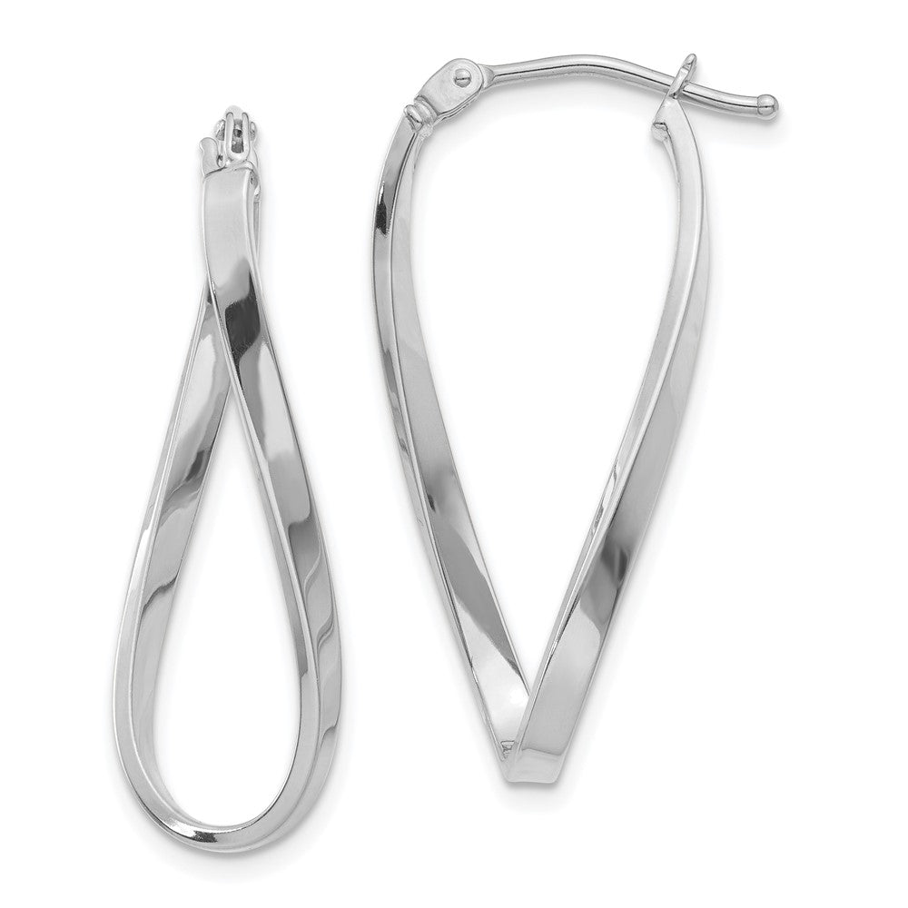 10k White Gold 10.59 mm Small Twisted Earrings (1.23 grams)