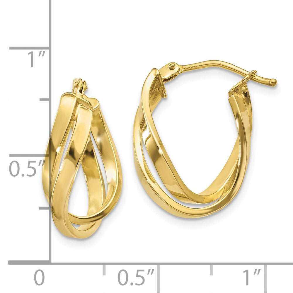 10k Yellow Gold 12 mm Twisted Hoop Earrings (1.49 grams)