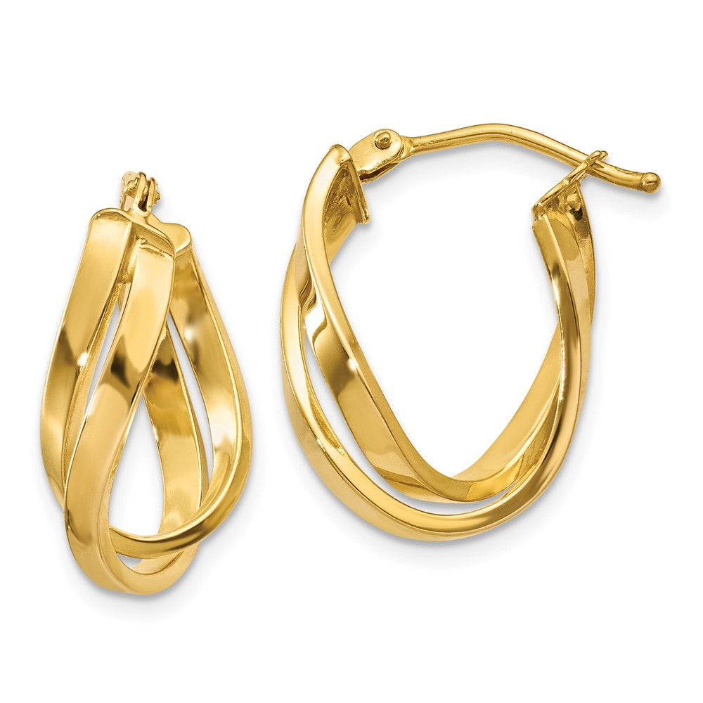 10k Yellow Gold 12 mm Twisted Hoop Earrings (1.49 grams)