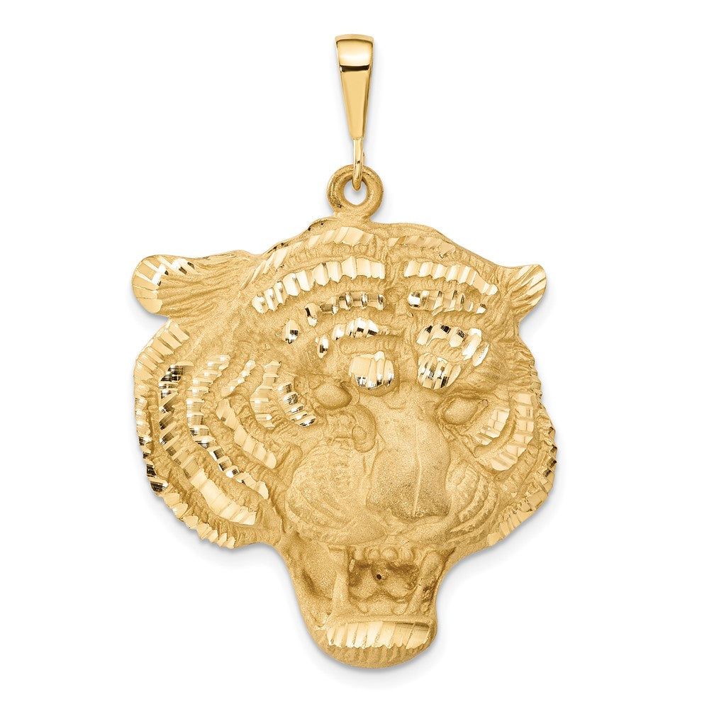 10k Yellow Gold 31 mm Tigers Head Pendant (8.4 grams)