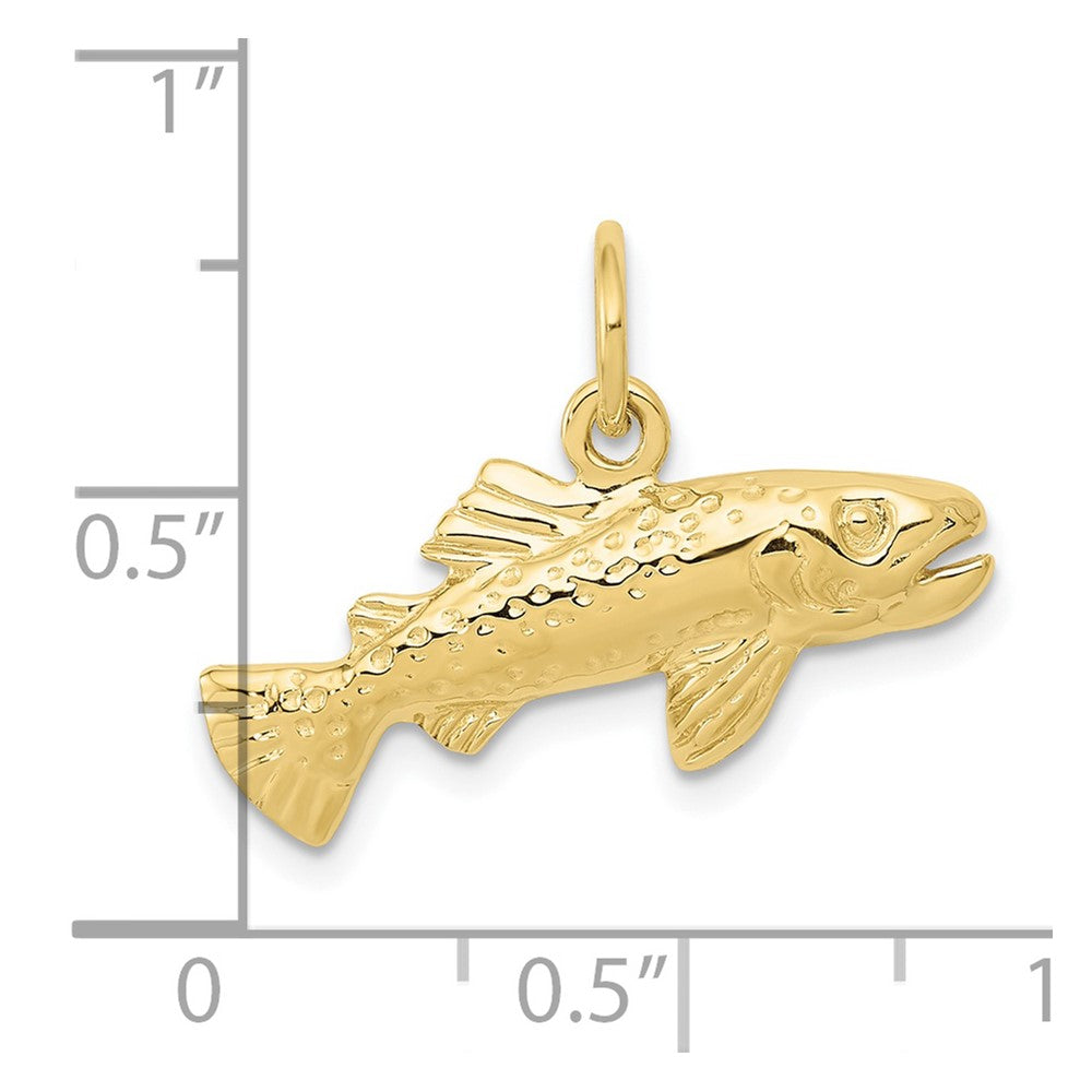 10k Yellow Gold 24 mm Fish Charm (1.47 grams)