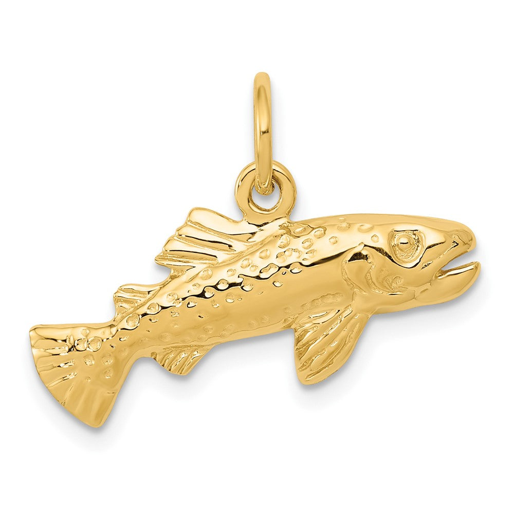 10k Yellow Gold 24 mm Fish Charm (1.47 grams)