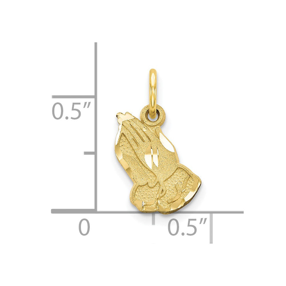 10k Yellow Gold 10 mm Praying Hands Charm (0.69 grams)