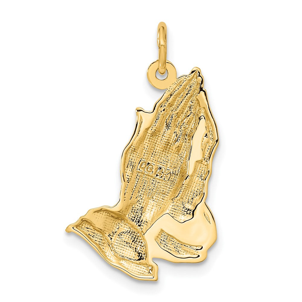 10k Yellow Gold 19 mm Praying Hands Pendant (1.18 grams)