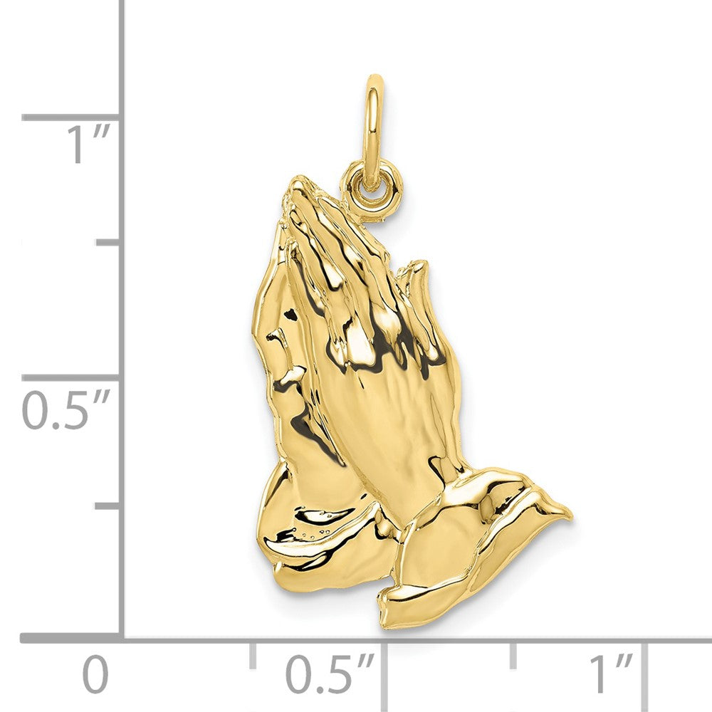 10k Yellow Gold 19 mm Praying Hands Pendant (1.18 grams)