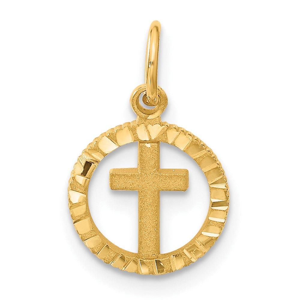 10k Yellow Gold 12 mm Eternal Life Cross Charm (0.53 grams)