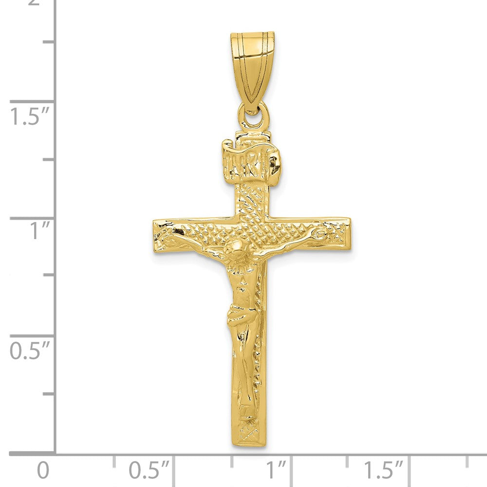 10k Yellow Gold 23 mm INRI Jesus Crucifix Pendant (2.51 grams)