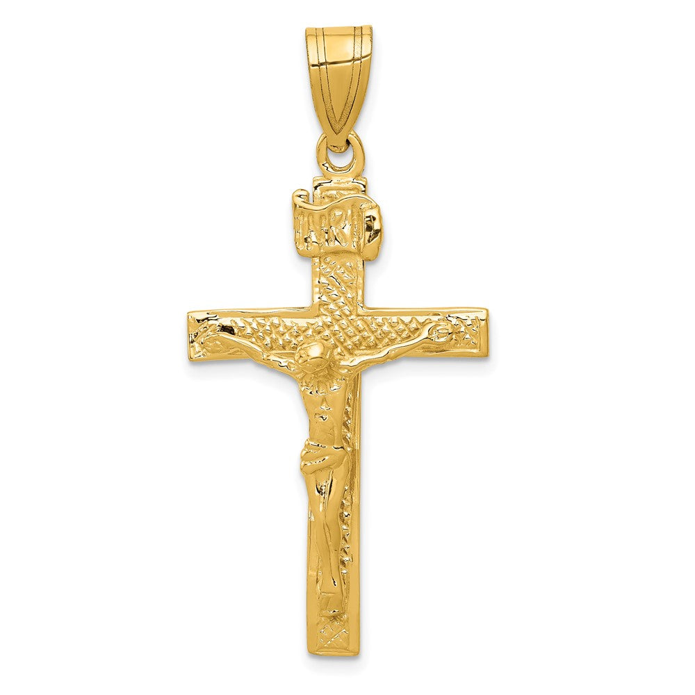 10k Yellow Gold 23 mm INRI Jesus Crucifix Pendant (2.51 grams)