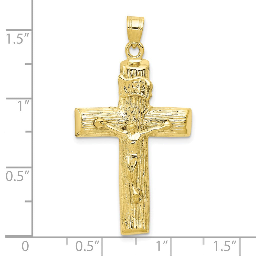 10k Yellow Gold 24 mm Jesus Crucifix Charm (3.35 grams)