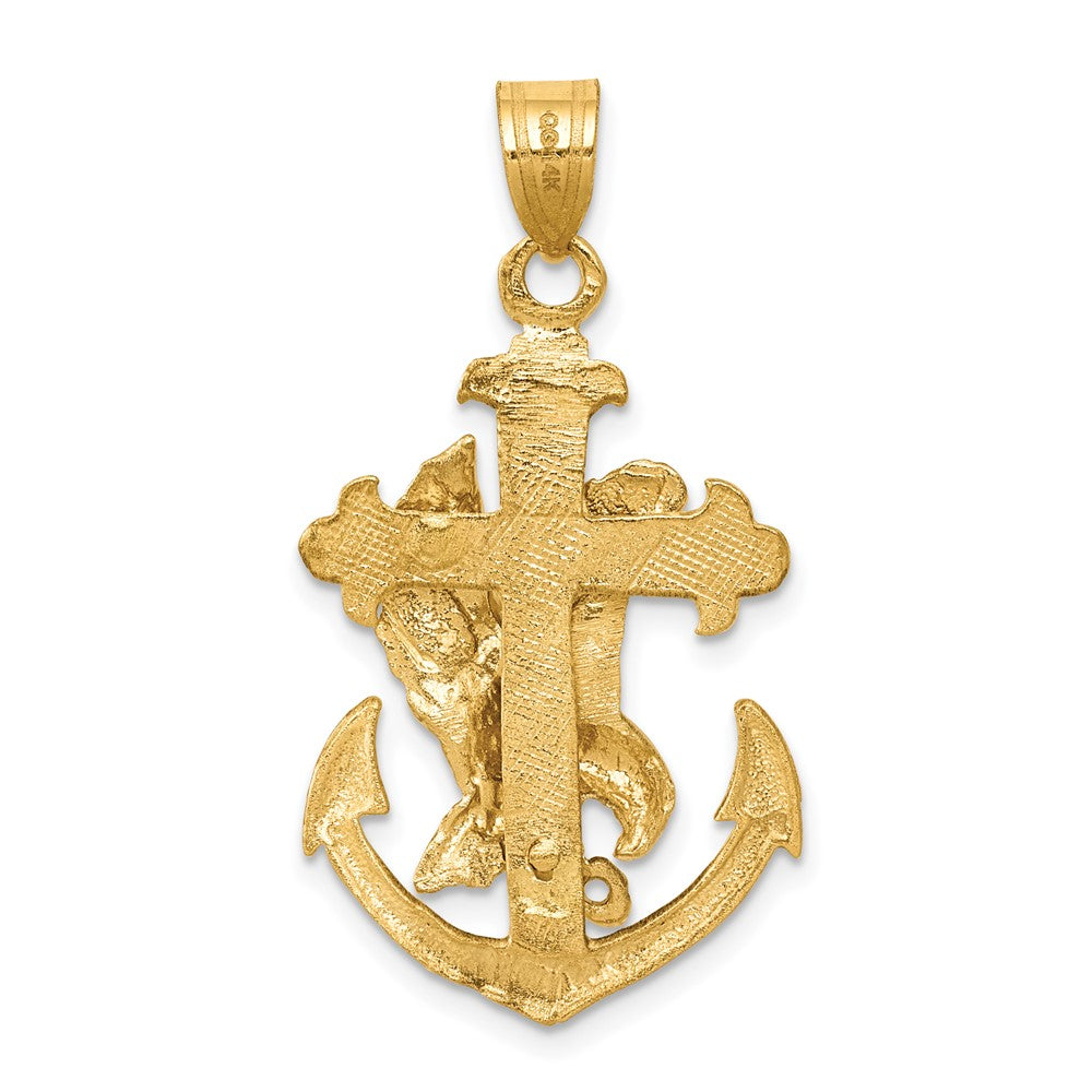 10k Yellow Gold 20 mm Mariners Cross w/Eagle Pendant (2.41 grams)