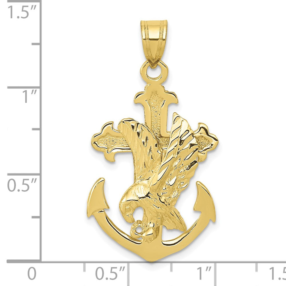 10k Yellow Gold 20 mm Mariners Cross w/Eagle Pendant (2.41 grams)