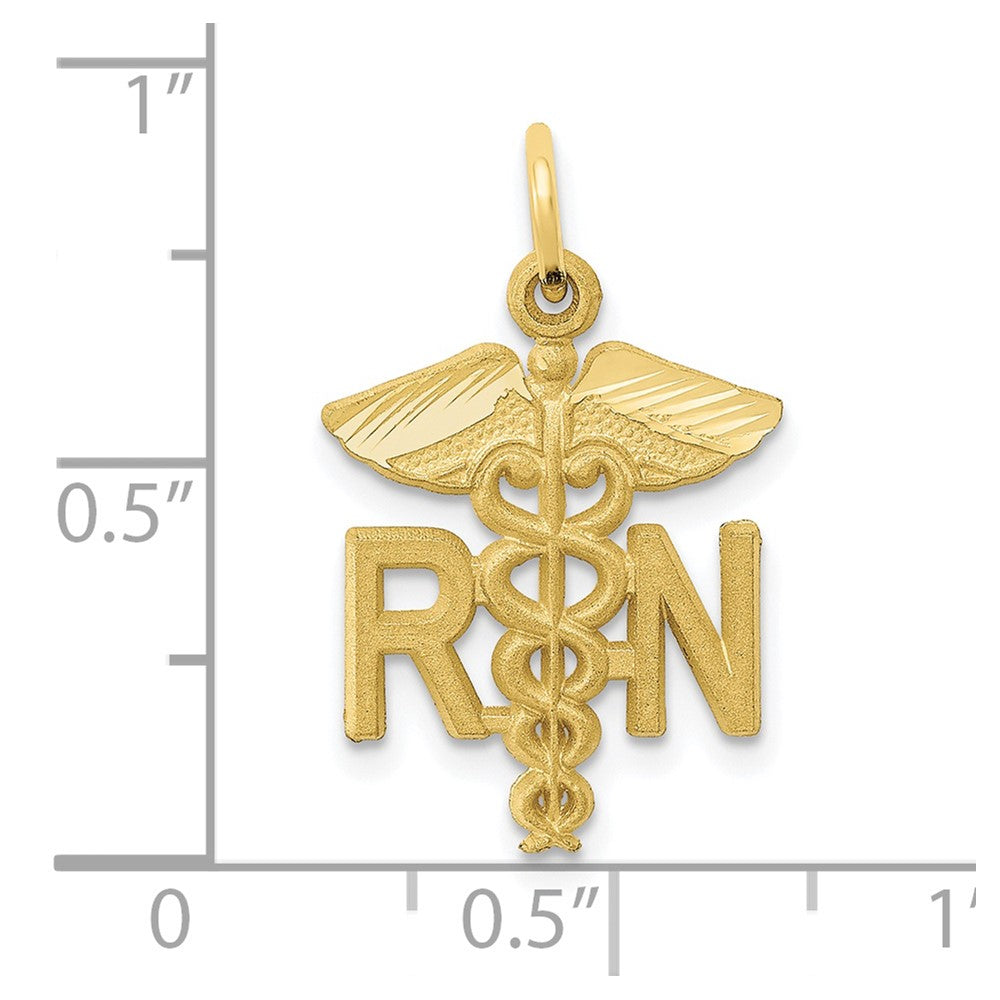 10k Yellow Gold 15 mm Nurse Charm (0.99 grams)