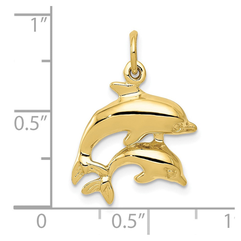 10k Yellow Gold 17 mm Dolphin Charm (1.73 grams)