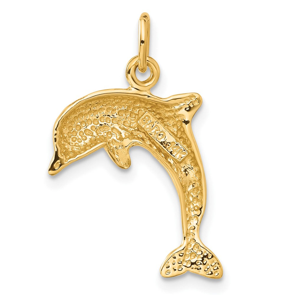 10k Yellow Gold 15 mm Dolphin Charm (1.16 grams)