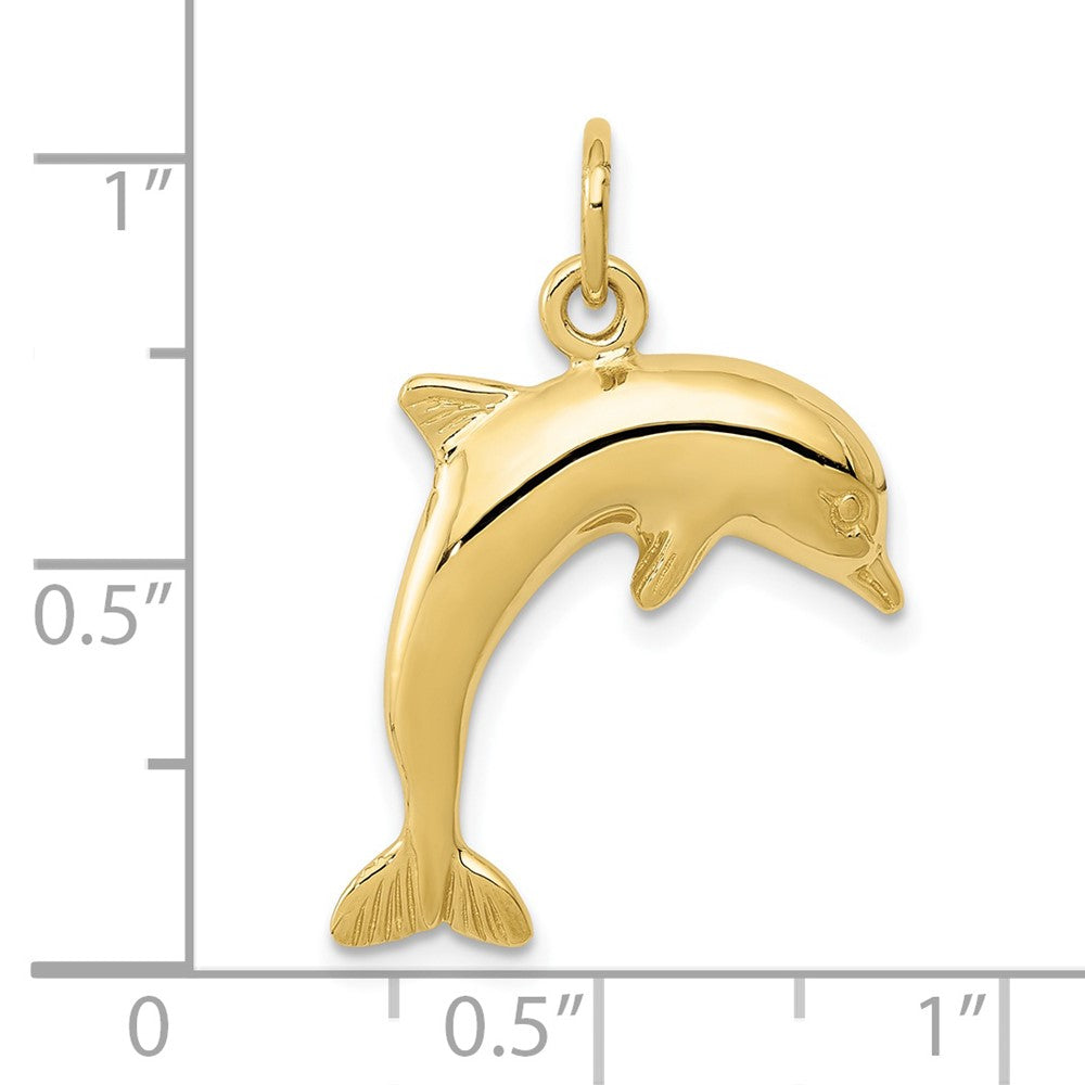 10k Yellow Gold 15 mm Dolphin Charm (1.16 grams)