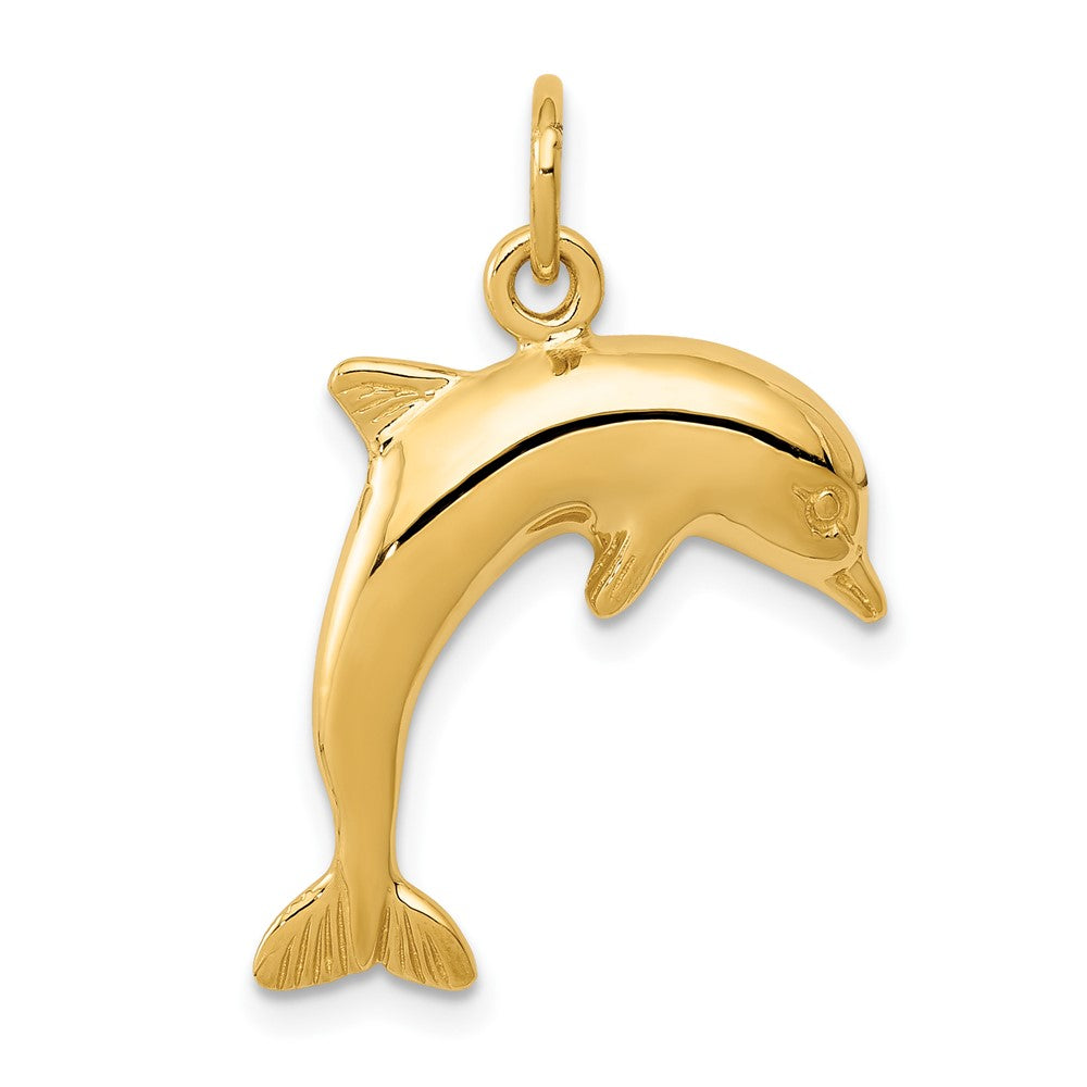 10k Yellow Gold 15 mm Dolphin Charm (1.16 grams)