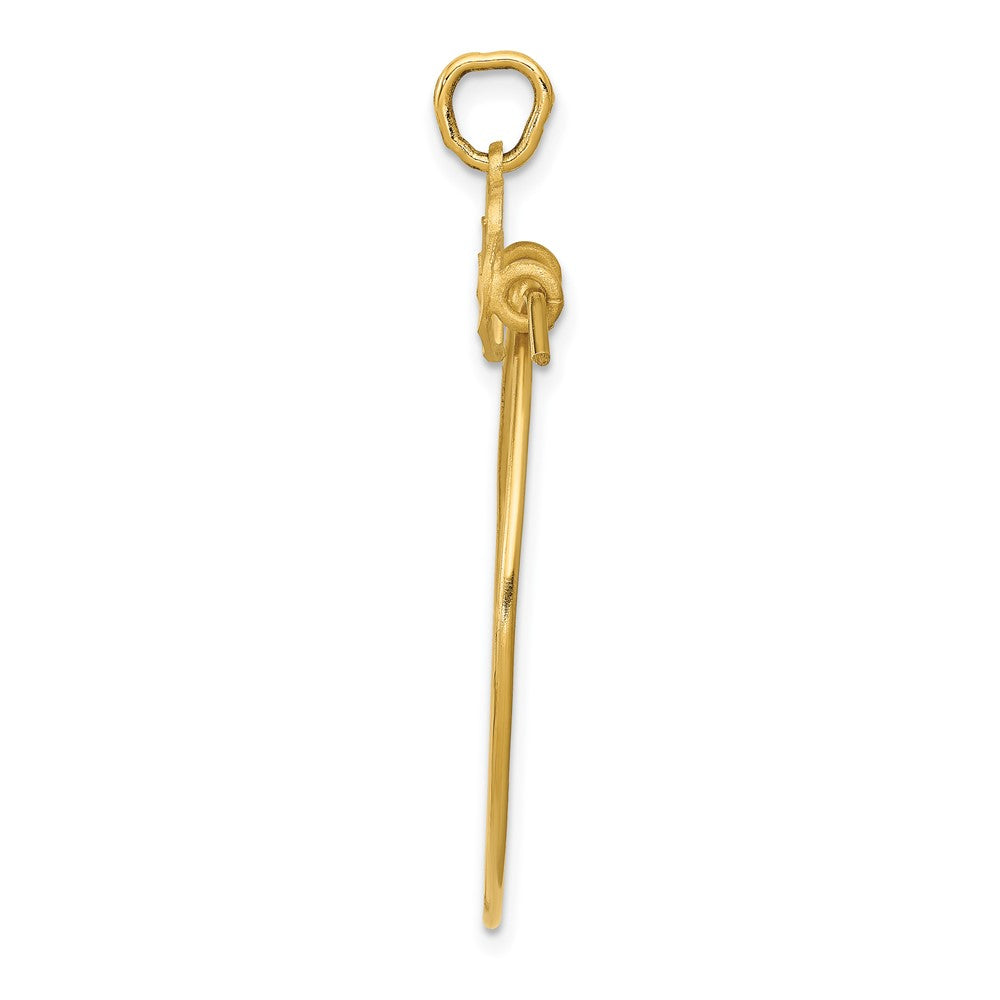 10k Yellow Gold 25 mm Heart Charm Holder (1 grams)