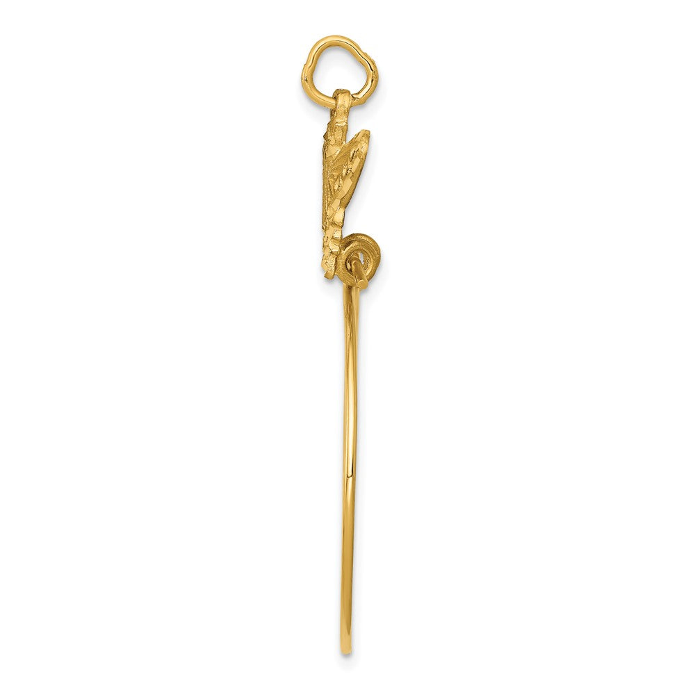 10k Yellow Gold 20 mm Butterfly Holder Charm (1.34 grams)