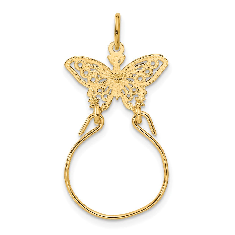 10k Yellow Gold 20 mm Butterfly Holder Charm (1.34 grams)