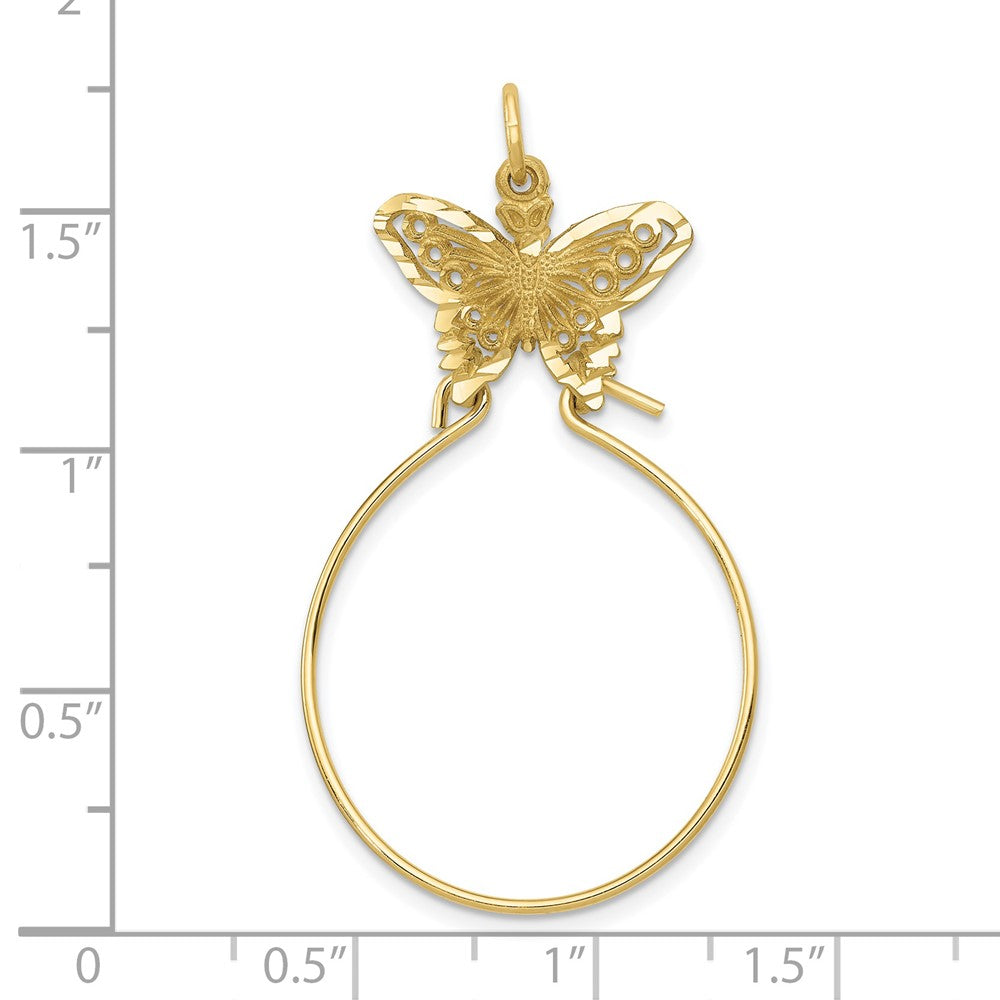 10k Yellow Gold 20 mm Butterfly Holder Charm (1.34 grams)