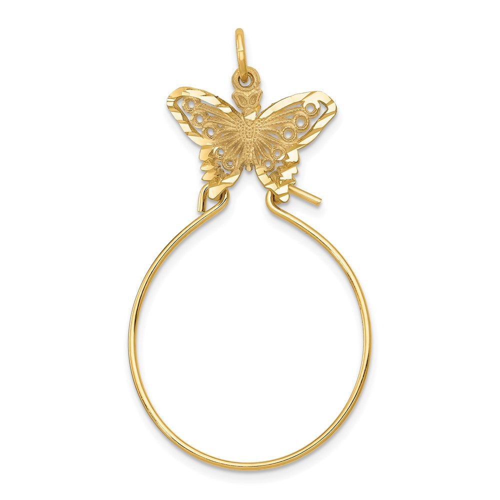 10k Yellow Gold 20 mm Butterfly Holder Charm (1.34 grams)