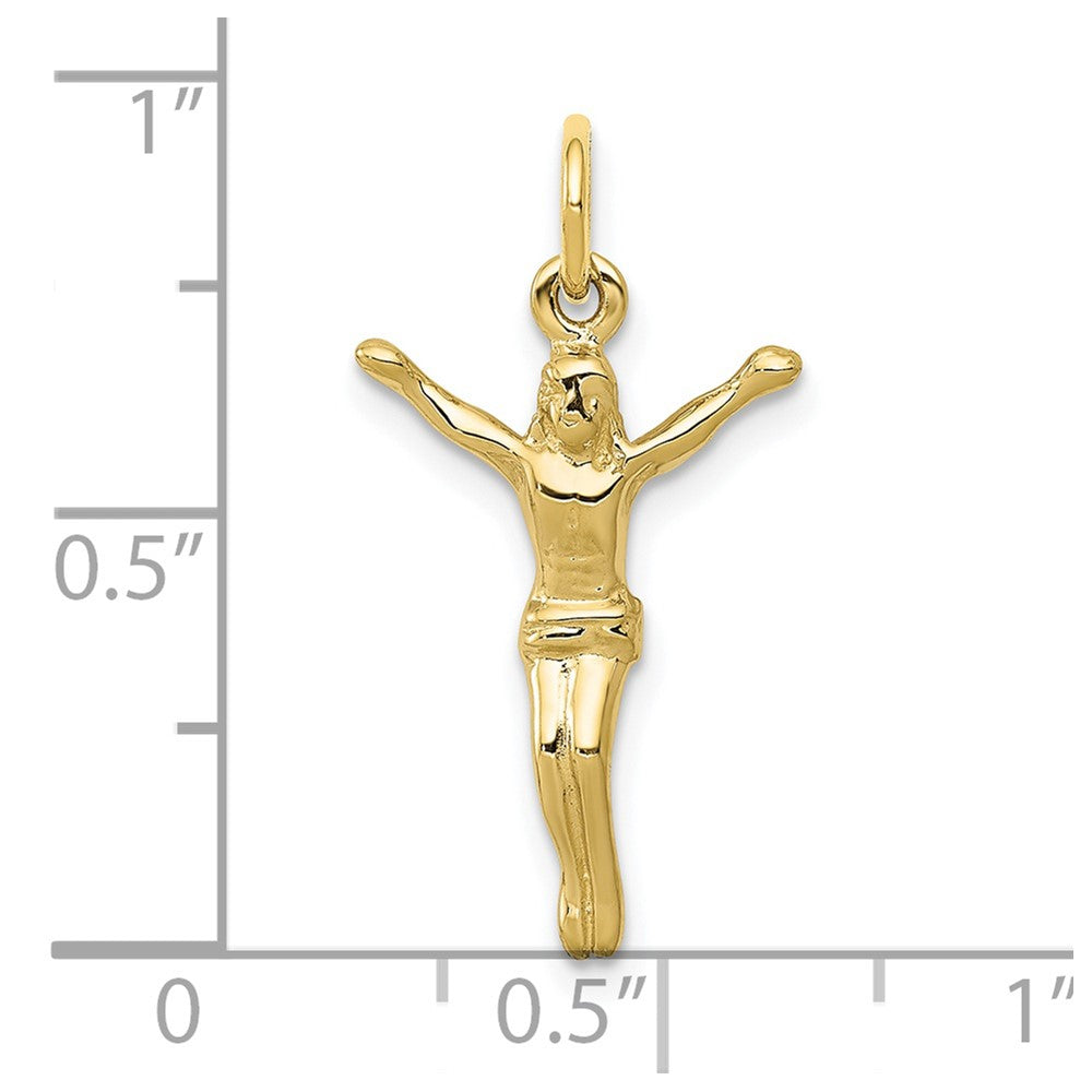 10k Yellow Gold 14 mm Jesus Crucifix Charm (0.73 grams)