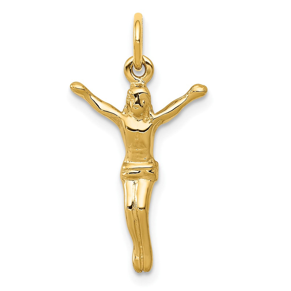 10k Yellow Gold 14 mm Jesus Crucifix Charm (0.73 grams)