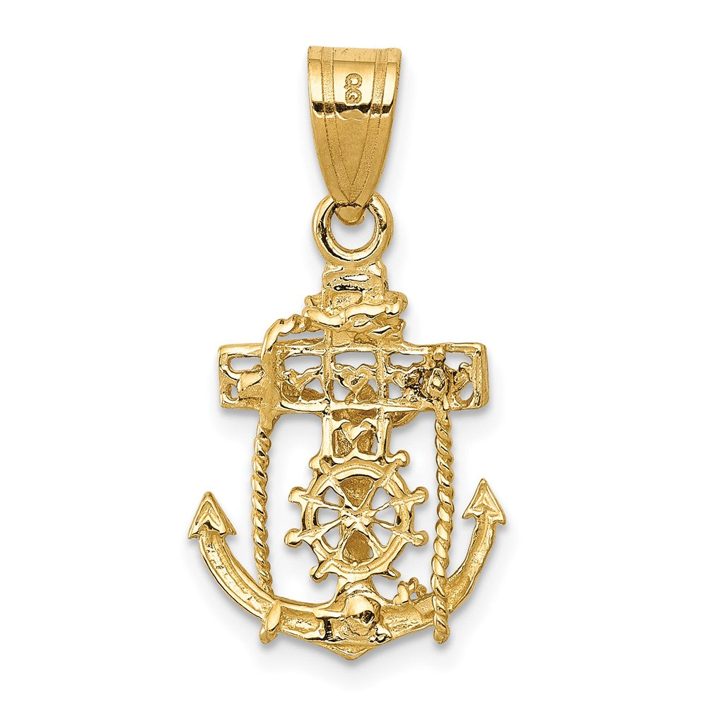 10k Yellow Gold 14 mm Mariners Cross Pendant (1.02 grams)