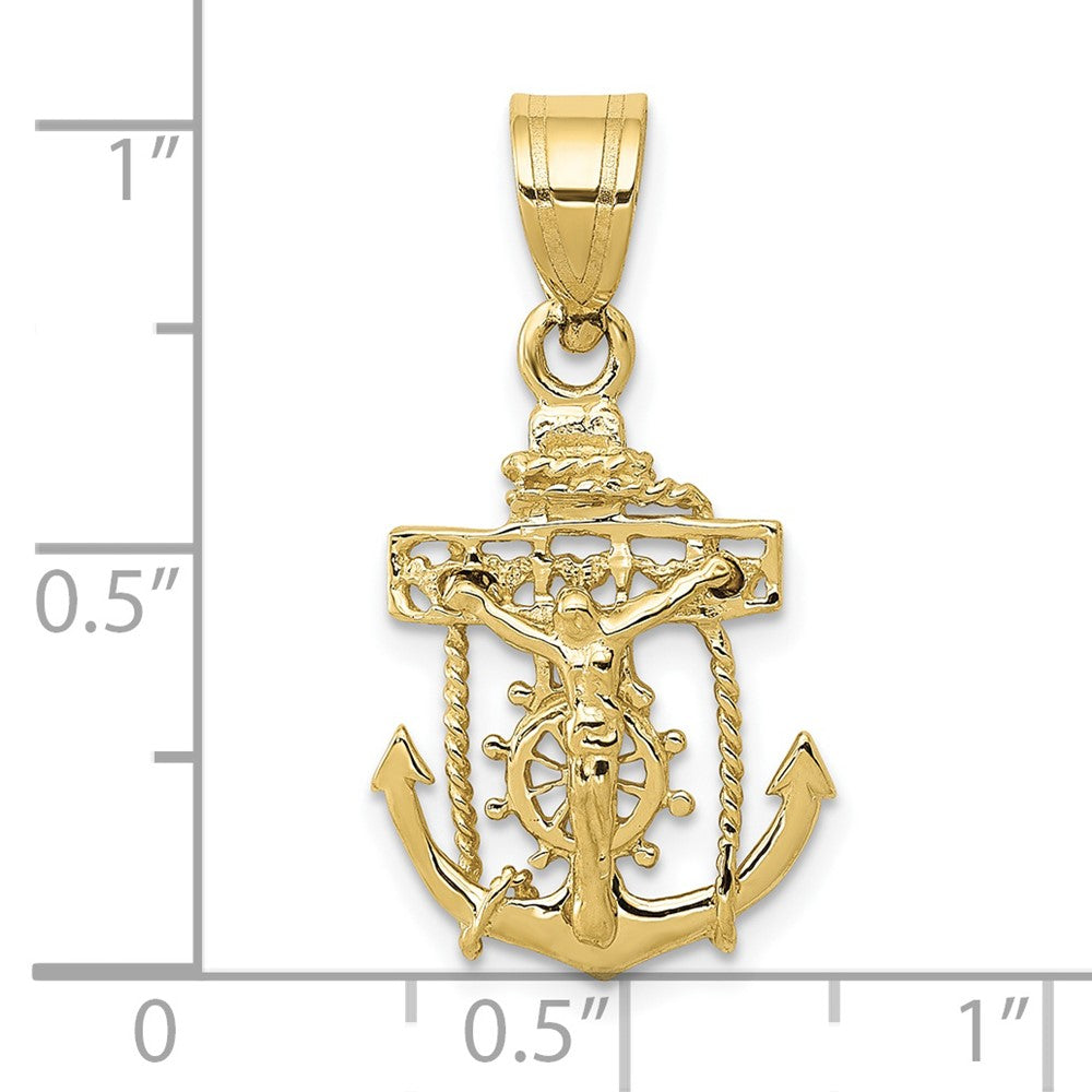 10k Yellow Gold 14 mm Mariners Cross Pendant (1.02 grams)