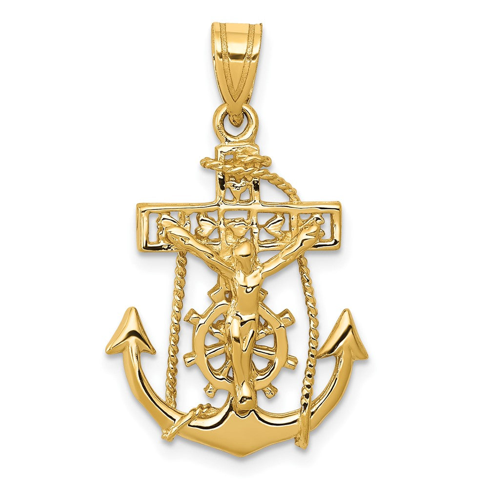 10k Yellow Gold 18 mm Mariners Cross Pendant (1.66 grams)