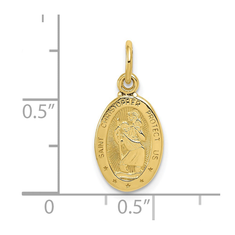 10k Yellow Gold 10 mm Saint Christopher Medal Charm (0.68 grams)